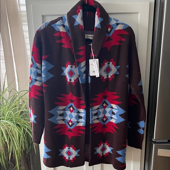 Lucky Brand Sweaters - ‼️FINAL PRICE‼️ Lucky brand Brown Aztec Pattern Cardigan- new with tags